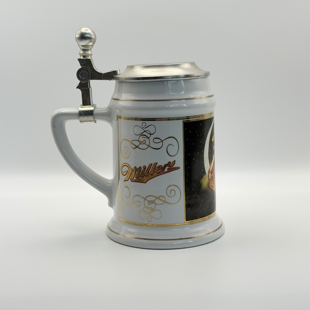 Rare Vintage Miller Girl In The Moon Beer Stein Lidded Ceramic Mug 4.75" EUC - Picture 3 of 7